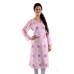 Ada Handmade Small Pink Faux Georgette Chikankari Long Kurti